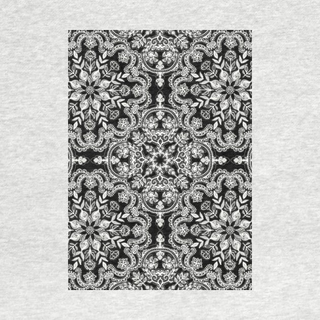 Black & White Folk Art Pattern by micklyn